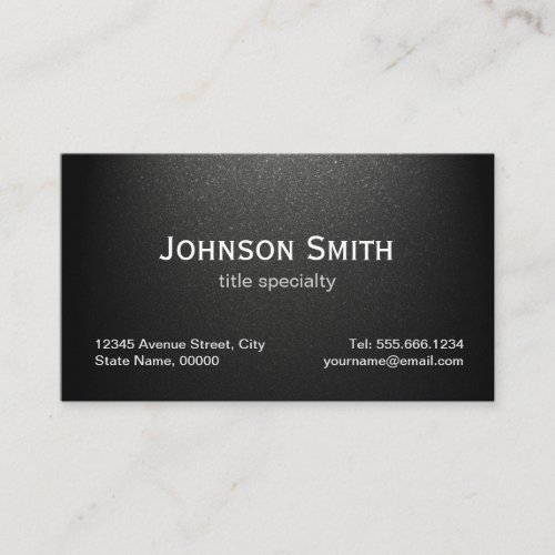 Professional Plain Matte Black _ Simple Stylish Business Card
