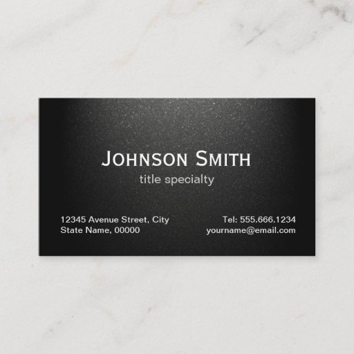 Customizable Professional Plain Matte Black - Simple Stylish Business Card