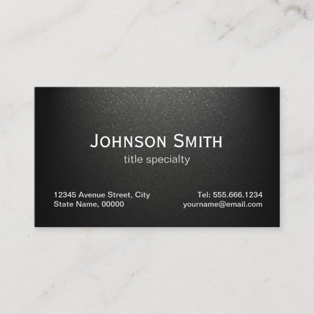 Professional Plain Matte Black - Simple Stylish Business Card (Front)
