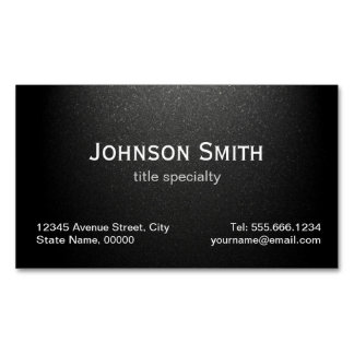 Professional Plain Matte Black - Simple Stylish Business Card Magnet