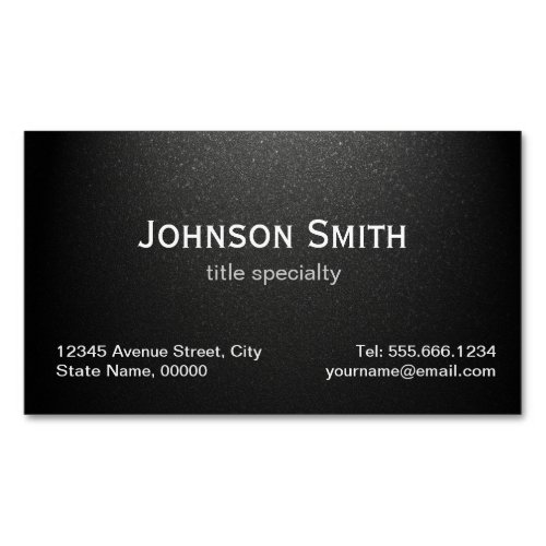 Professional Plain Matte Black _ Simple Stylish Business Card Magnet