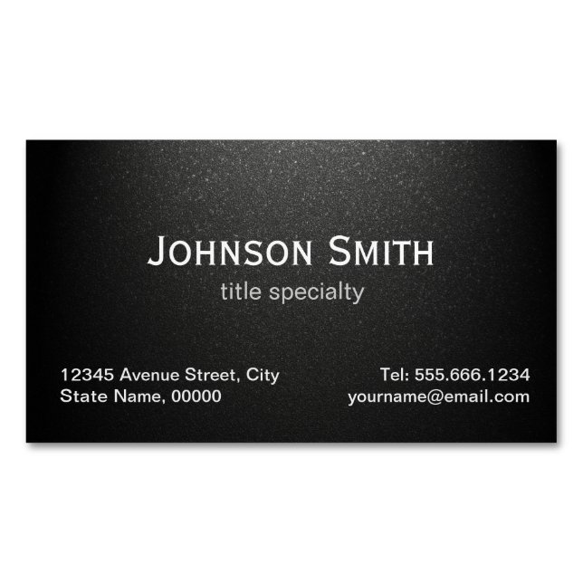 Professional Plain Matte Black - Simple Stylish Business Card Magnet (Front)