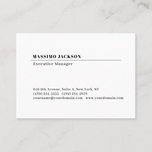 Professional plain minimalist modern business card