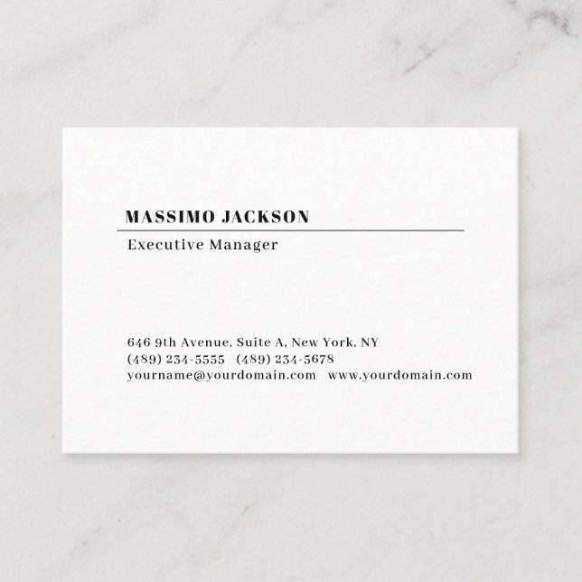 Professional plain minimalist modern business card (Front)