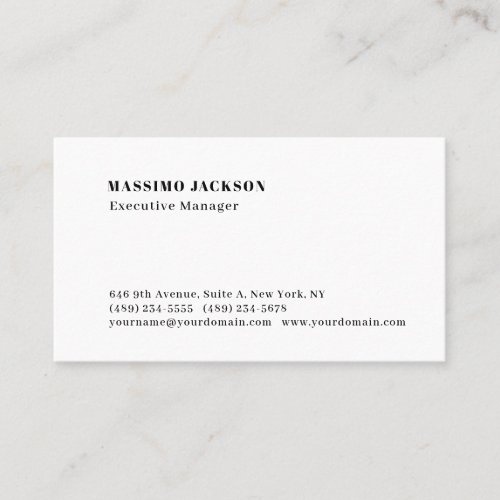 Professional plain minimalist modern business card