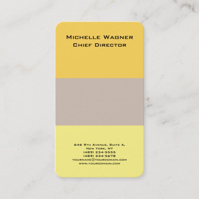 Professional Plain Minimalist Modern Elegant Business Card (Front)
