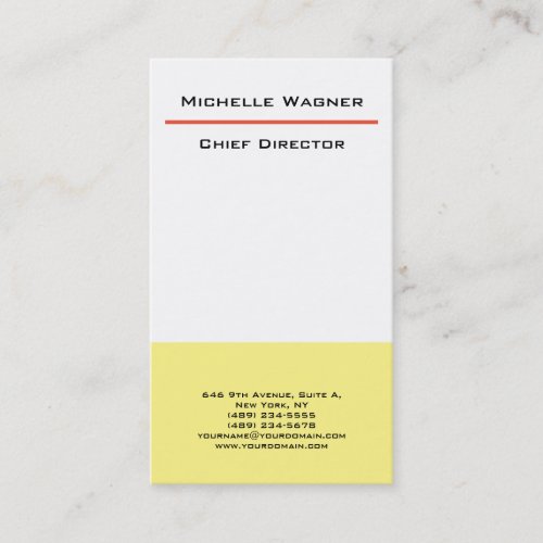 Professional Plain Minimalist Modern Elegant Business Card