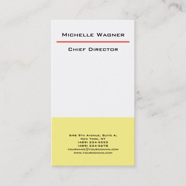 Professional Plain Minimalist Modern Elegant Business Card (Front)