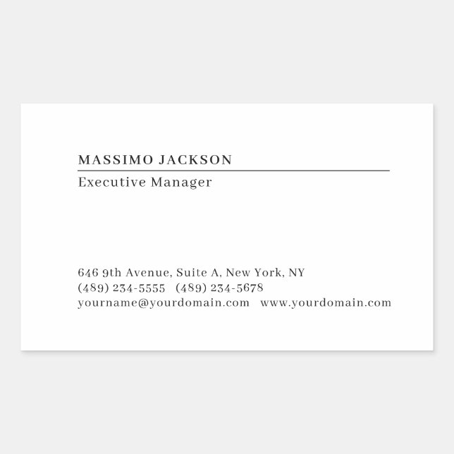 Professional plain minimalist modern matte paper rectangular sticker (Front)