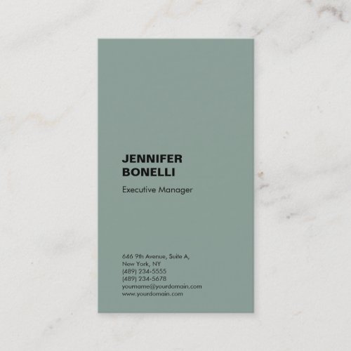 Professional plain minimalist modern morning blue business card