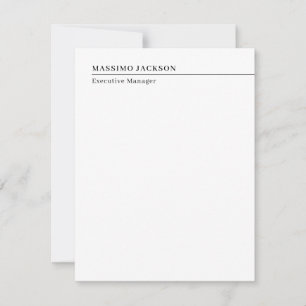 Professional plain minimalist modern name title note card