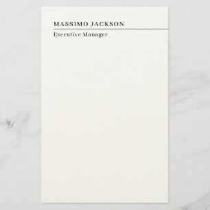 Professional plain minimalist modern name title stationery