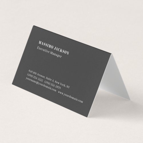 Professional plain minimalist modern premium black business card