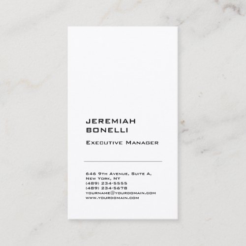 Professional plain minimalist modern premium silk business card
