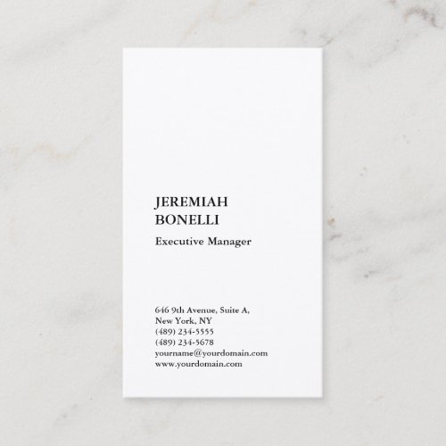 Professional plain minimalist modern premium silk business card