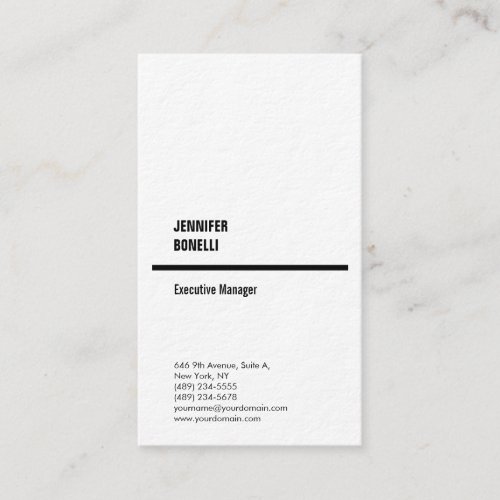 Professional plain minimalist modern thick trendy business card