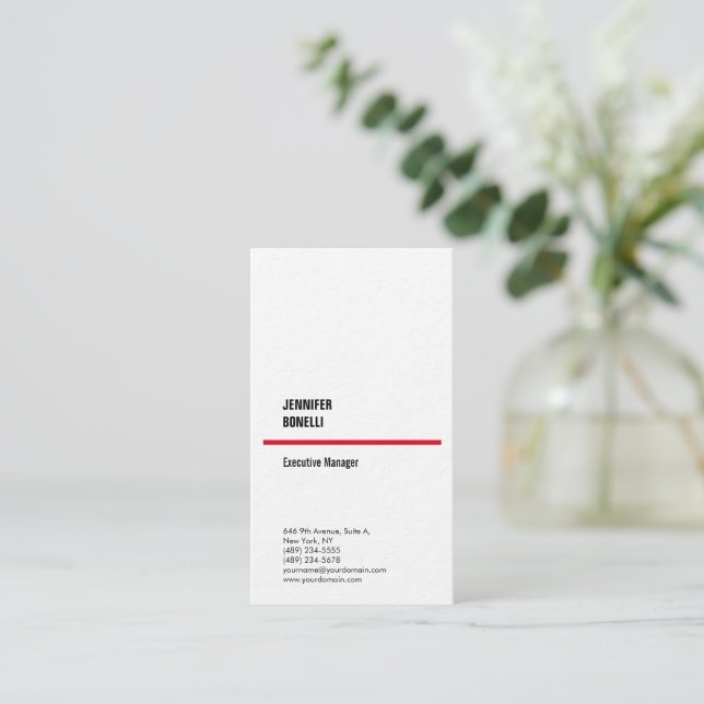 Professional plain minimalist modern thick trendy business card (Standing Front)