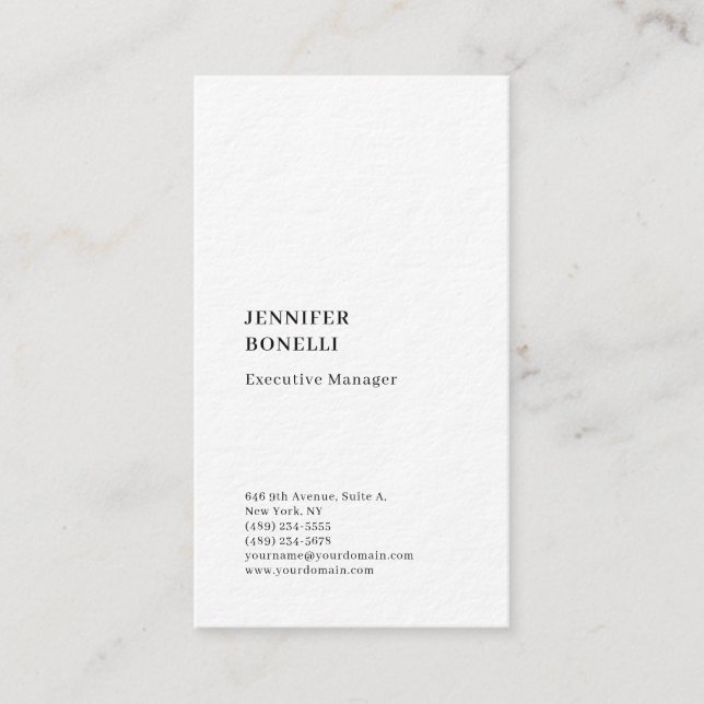 Professional plain minimalist modern thick trendy business card (Front)