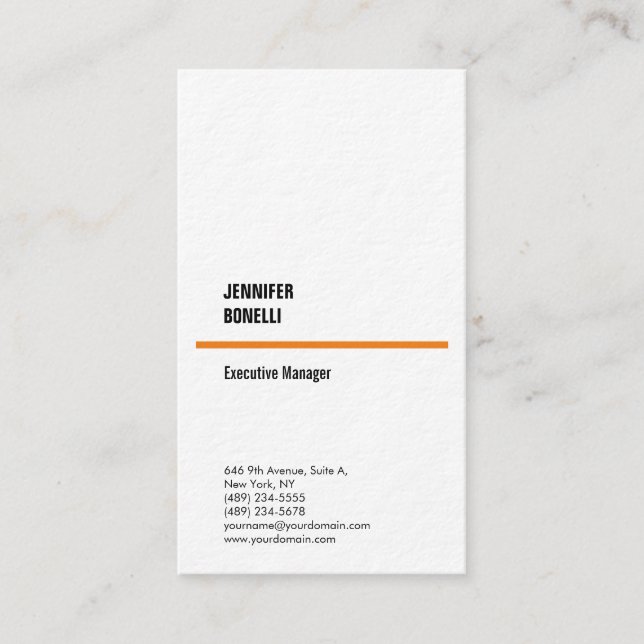Professional plain minimalist modern thick trendy business card (Front)