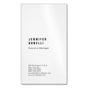 Professional plain minimalist modern thick trendy business card magnet