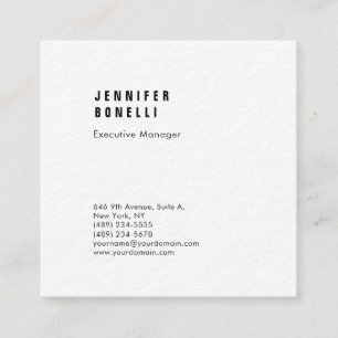 Professional plain minimalist modern thick trendy square business card