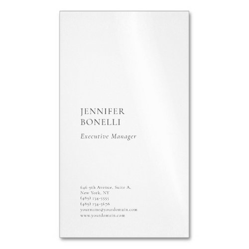 Professional plain minimalist modern trendy business card magnet
