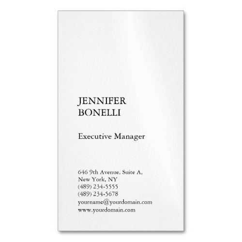 Professional plain minimalist modern trendy business card magnet