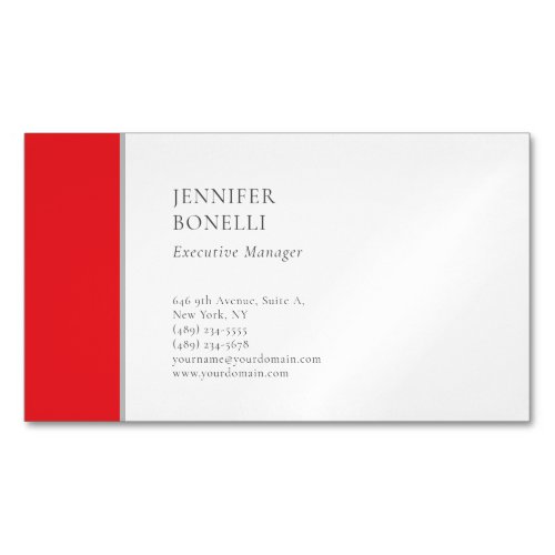 Professional plain minimalist modern trendy business card magnet