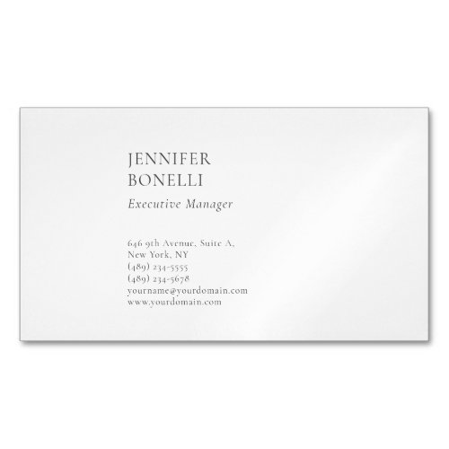 Professional plain minimalist modern trendy business card magnet