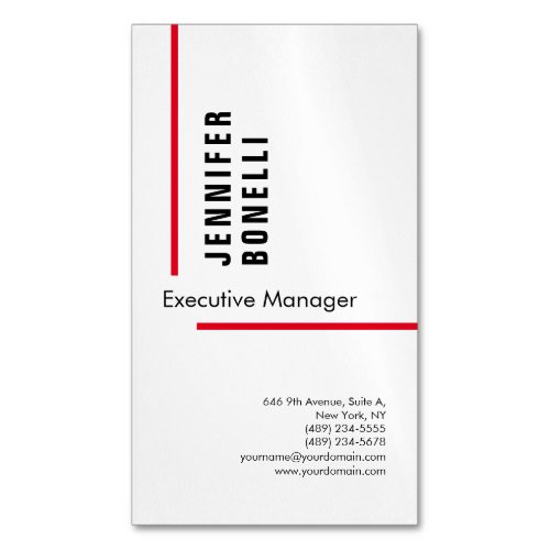 Professional plain minimalist modern trendy business card magnet