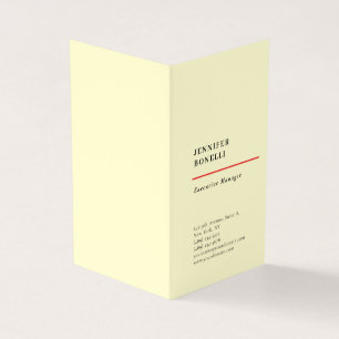 Professional plain minimalist modern trendy cream business card