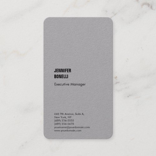 Professional plain minimalist modern trendy grey business card
