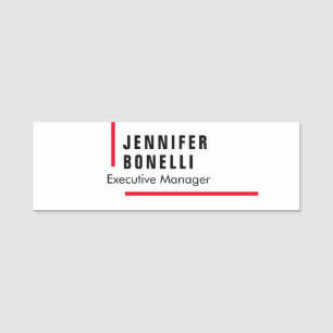 Professional plain minimalist modern trendy name tag