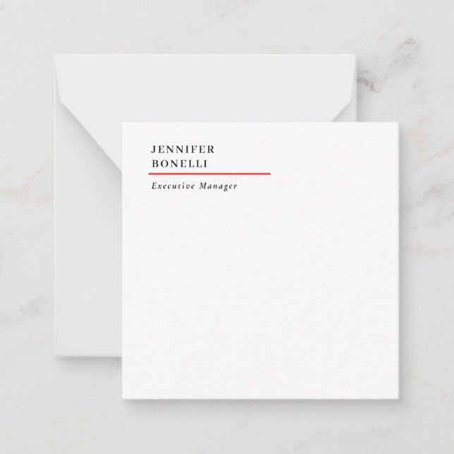 Professional plain minimalist modern trendy note card (Front)