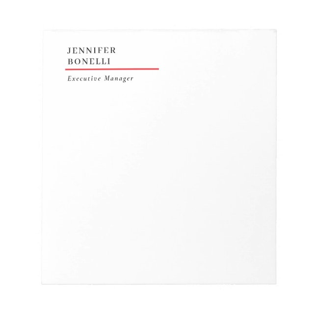 Professional plain minimalist modern trendy notepad (Front)