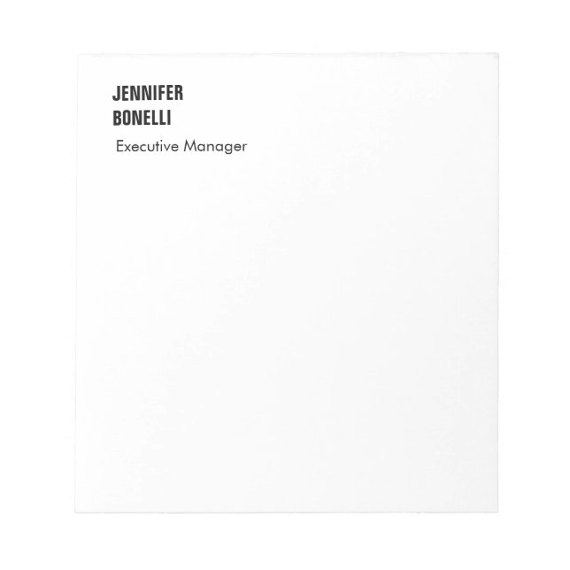 Professional plain minimalist modern trendy notepad (Front)