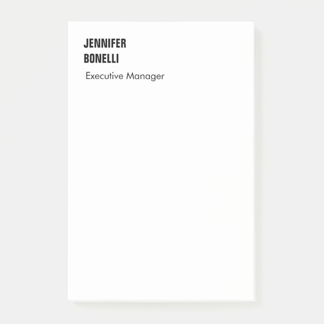 Professional plain minimalist modern trendy post-it notes (Front)
