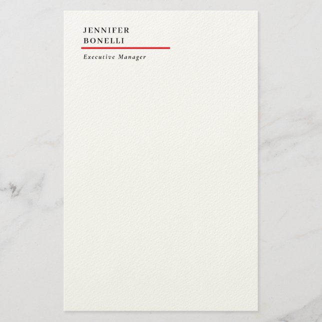 Professional plain minimalist modern trendy stationery (Front)