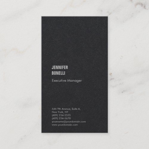 Professional plain minimalist premium black trendy business card