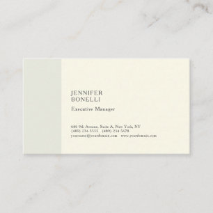 Professional plain minimalist sea salt cream color business card