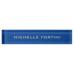 Professional Plain Modern Deep Blue Desk Name Plate