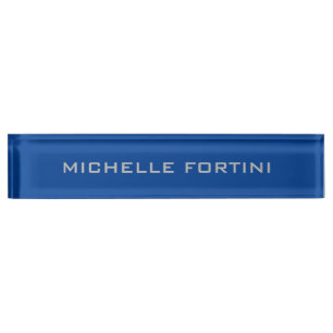 Professional Plain Modern Deep Blue Desk Name Plate