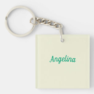 Professional Plain Modern Elegant Beige Your Name Keychain