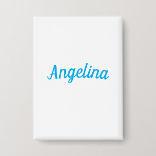 Professional Plain Modern Elegant Blue Your Name Button