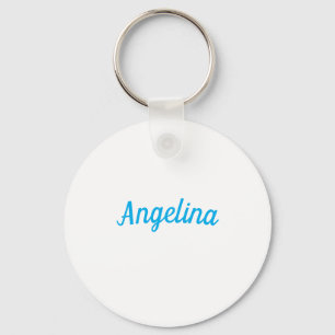 Professional Plain Modern Elegant Blue Your Name Keychain