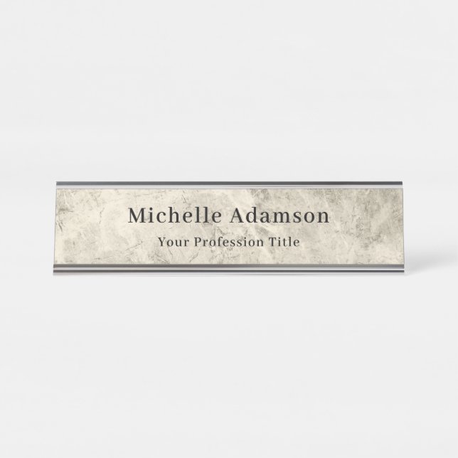 Professional Plain Modern Elegant Desk Name Plate (Front)