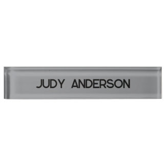 Professional Plain Modern Elegant Grey Desk Name Plate