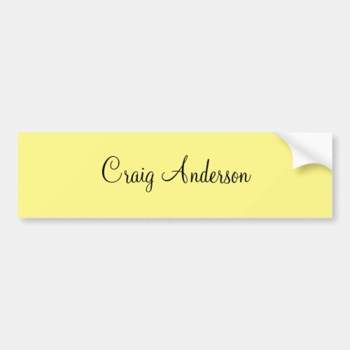 Professional Plain Modern Elegant Light Yellow Bumper Sticker