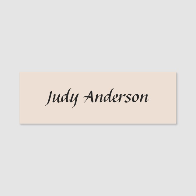 Professional Plain Modern Elegant Name Tag (Front)