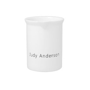 Professional Plain Modern Elegant Your Name Beverage Pitcher